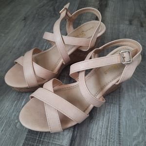 Nude Wedge Sandals